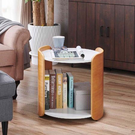 Mesa auxiliar de madera curvada con chapa laminada - Mesa auxiliar de madera curvada con chapa laminada